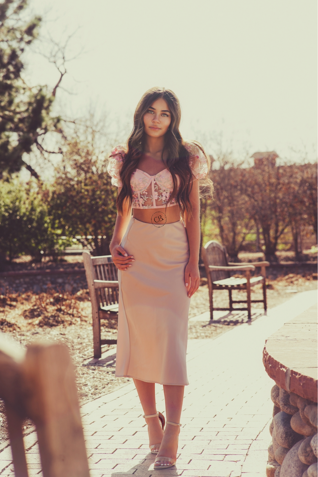 Floral embroidery Corset Top