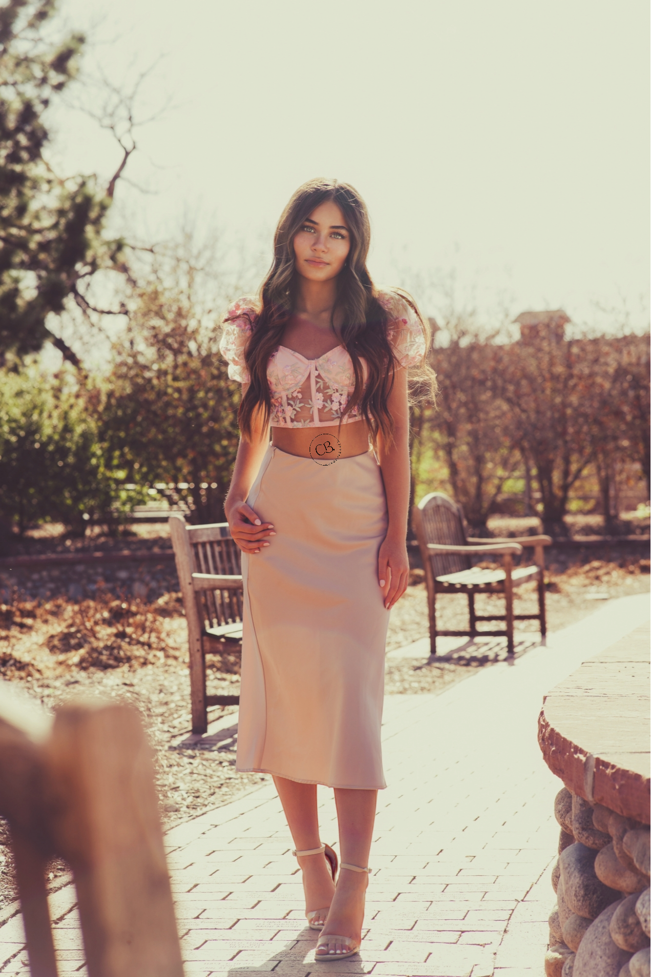 Floral embroidery Corset Top