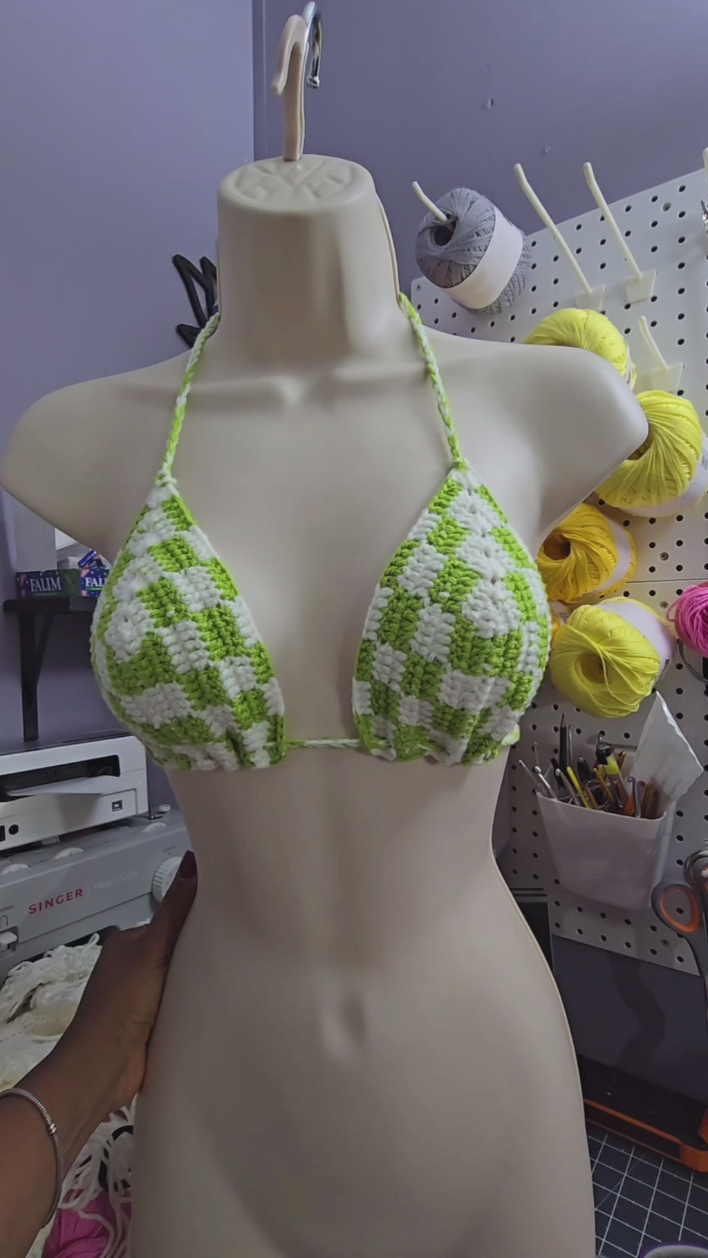 Crochet Checkered Bikini Pattern PDF Digital Download