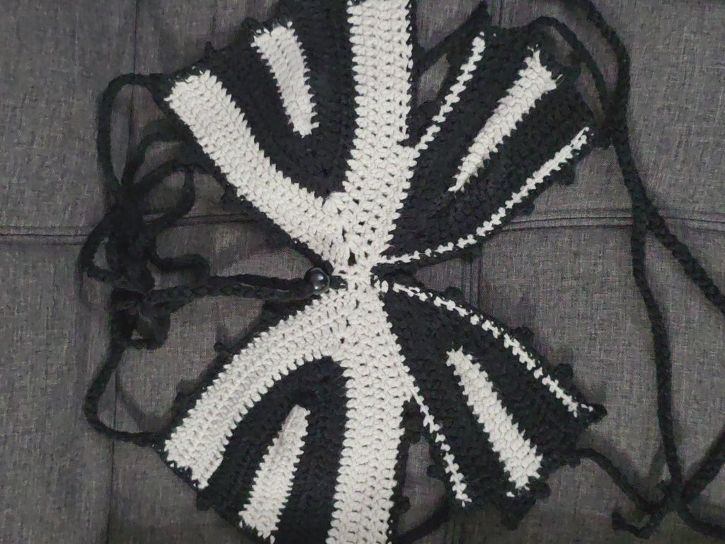 Cream & Black Crochet Butterfly Set