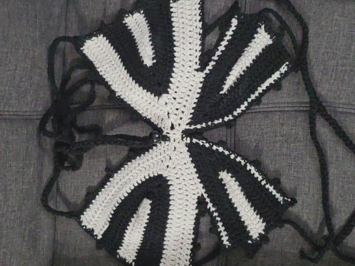 Cream & Black Crochet Butterfly Set
