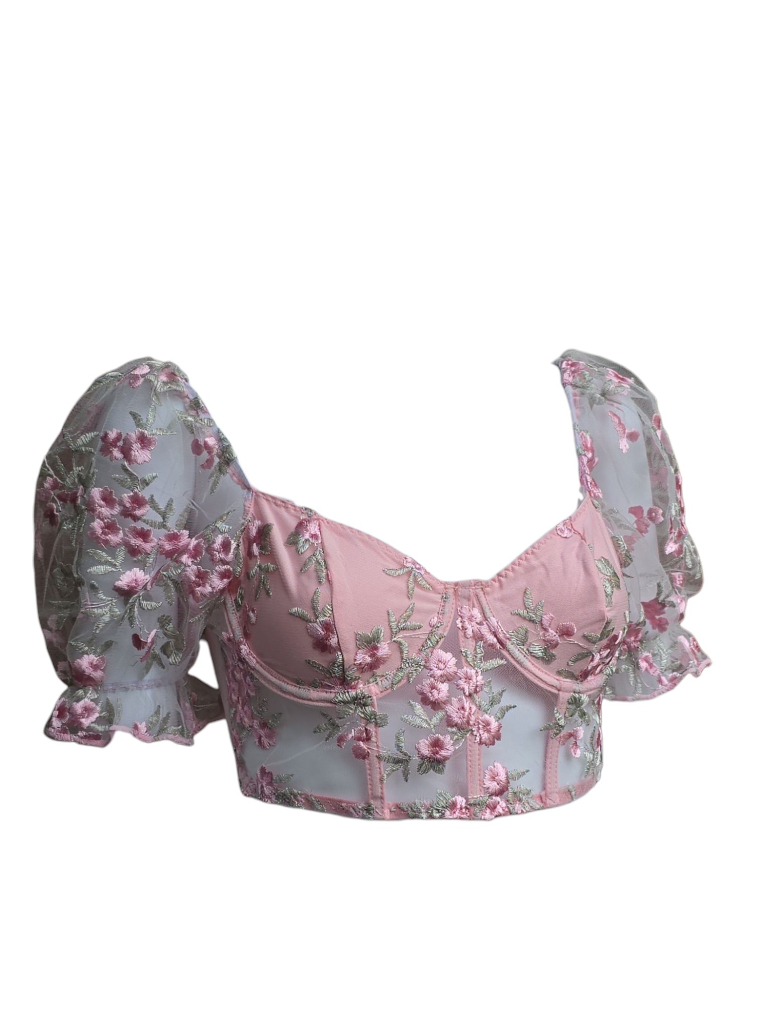 Floral embroidery Corset Top