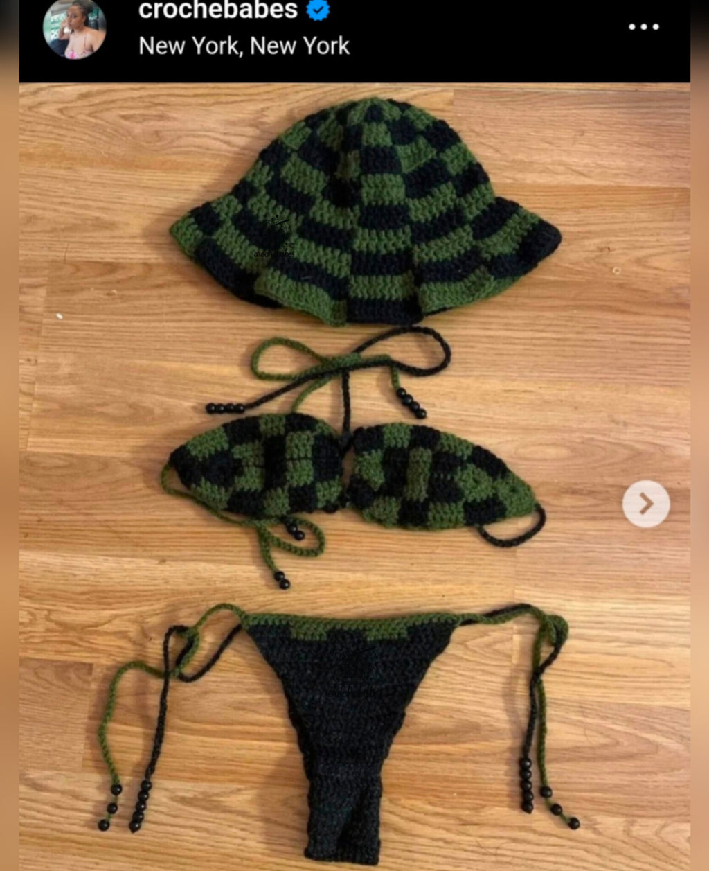 Crochet Checkered Bikini Pattern PDF Digital Download