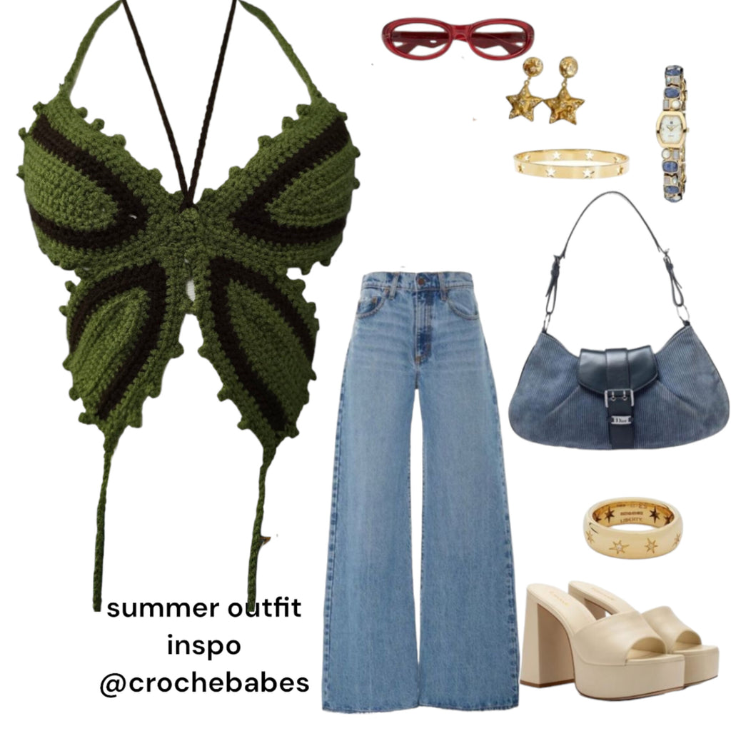 Crochet Butterfly Top Pattern PDF Digital Download
