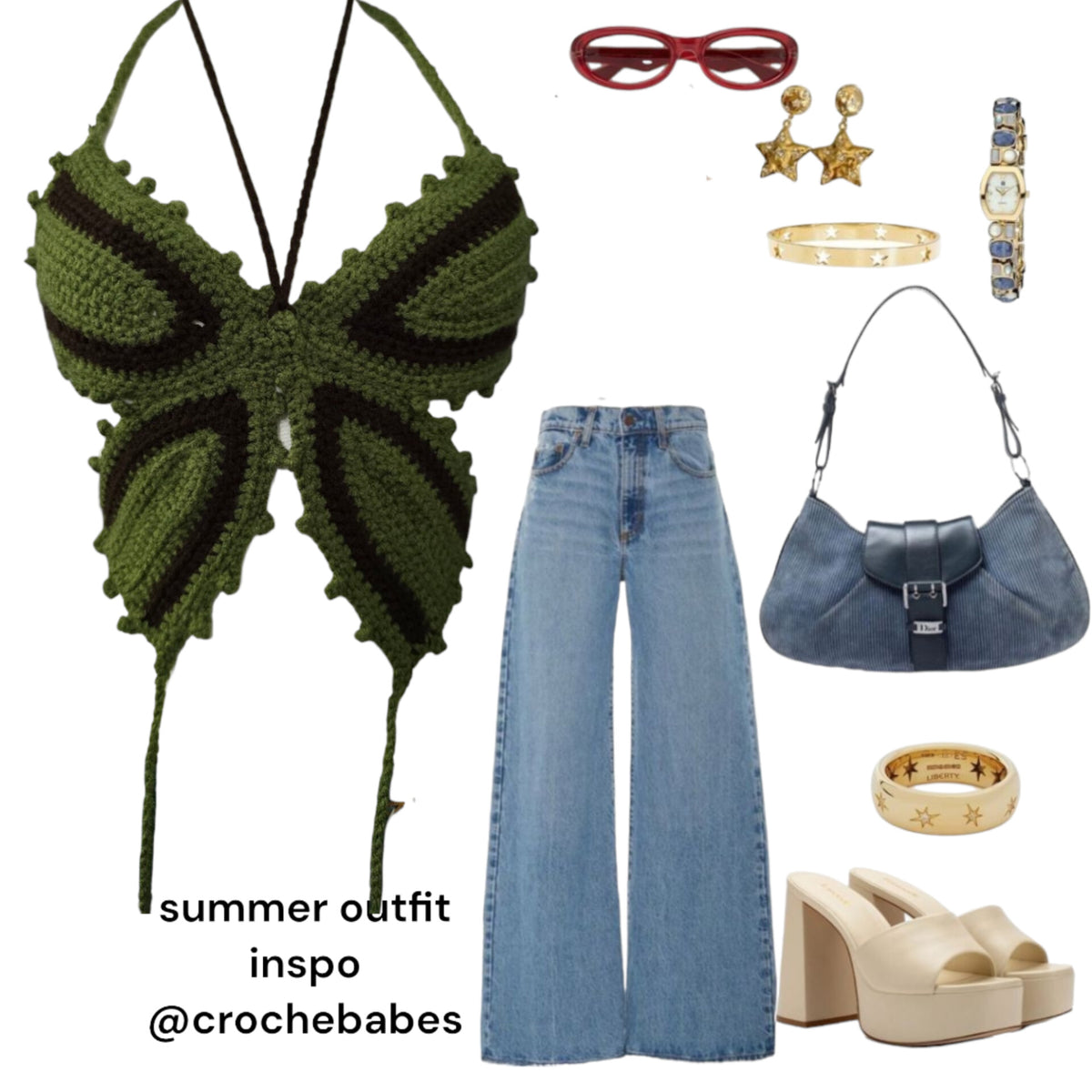 Crochet Butterfly Top Pattern PDF Digital Download