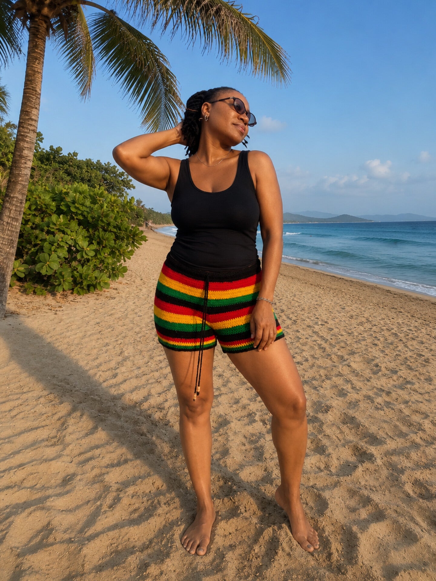 Rasta Crochet shorts