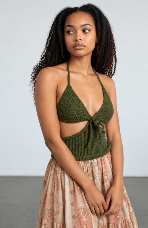 Crochebabes Knit Halter Top