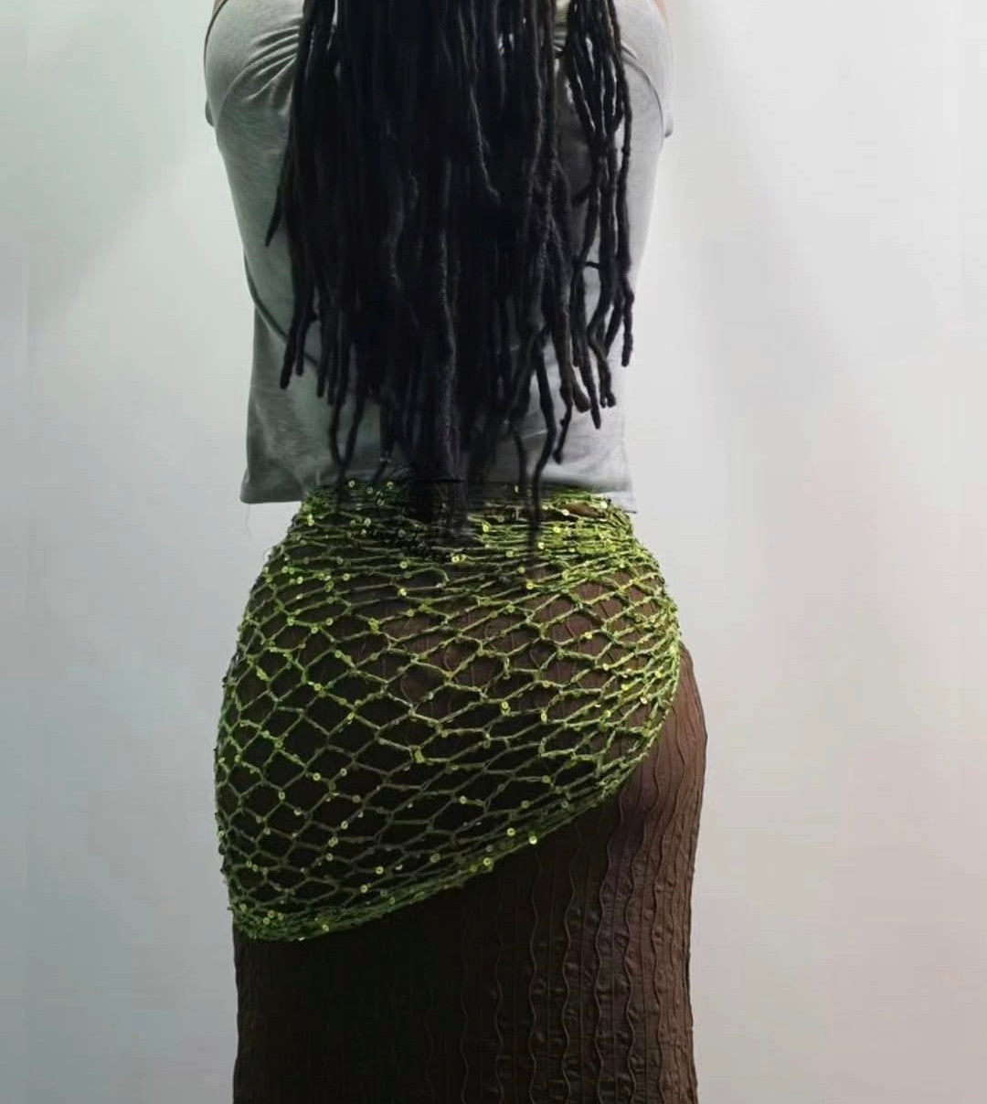 Sequin Crochet Wrap Skirt