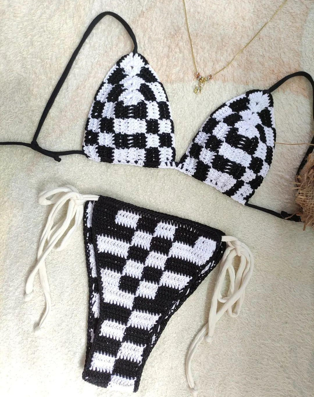 Crochet Checkered Bikini Pattern PDF Digital Download