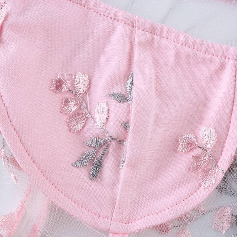 Floral embroidery Corset Top